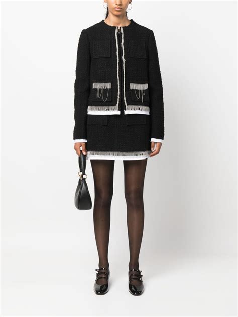 chanel boucle pants|chanel fringed tweed jacket.